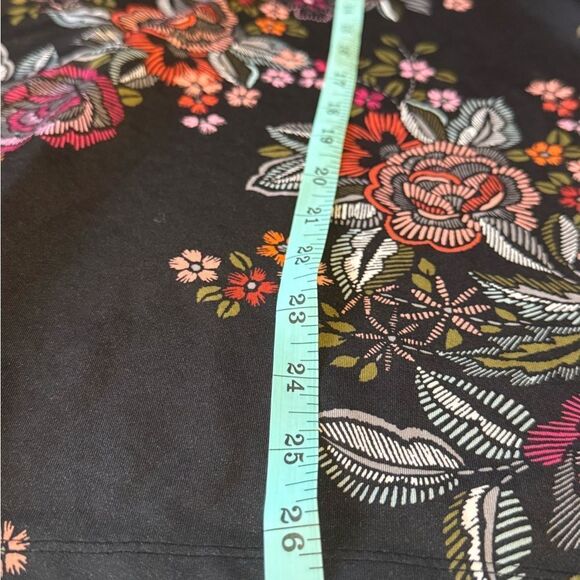 ZAC AND RACH Top Women 2x Black Floral Hi Low Flowy Tunic‎ Long Sleeve Stretch - Picture 6 of 6